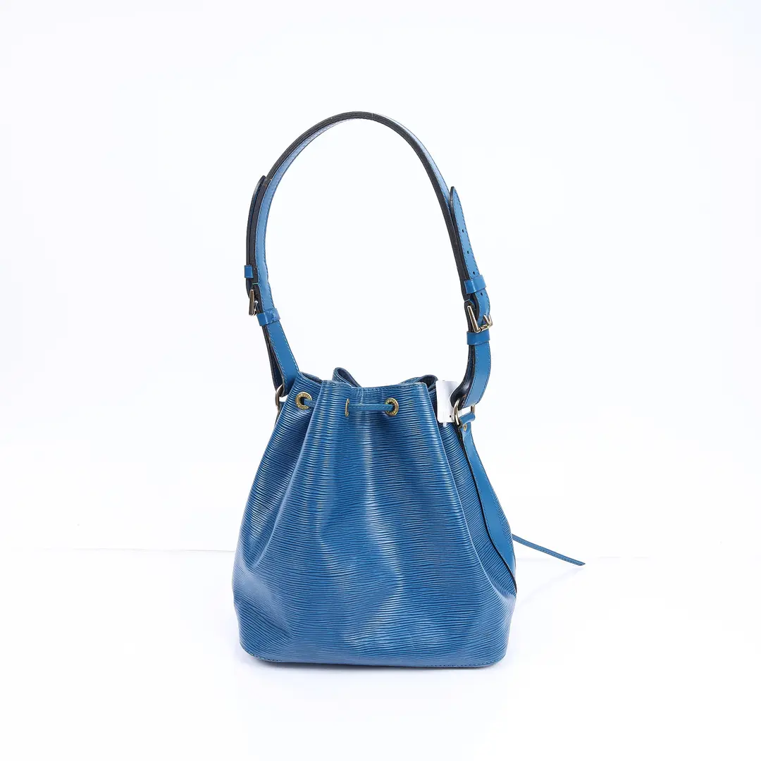 Louis Vuitton Petit Noe Blue Epi Leather Bucket Bag