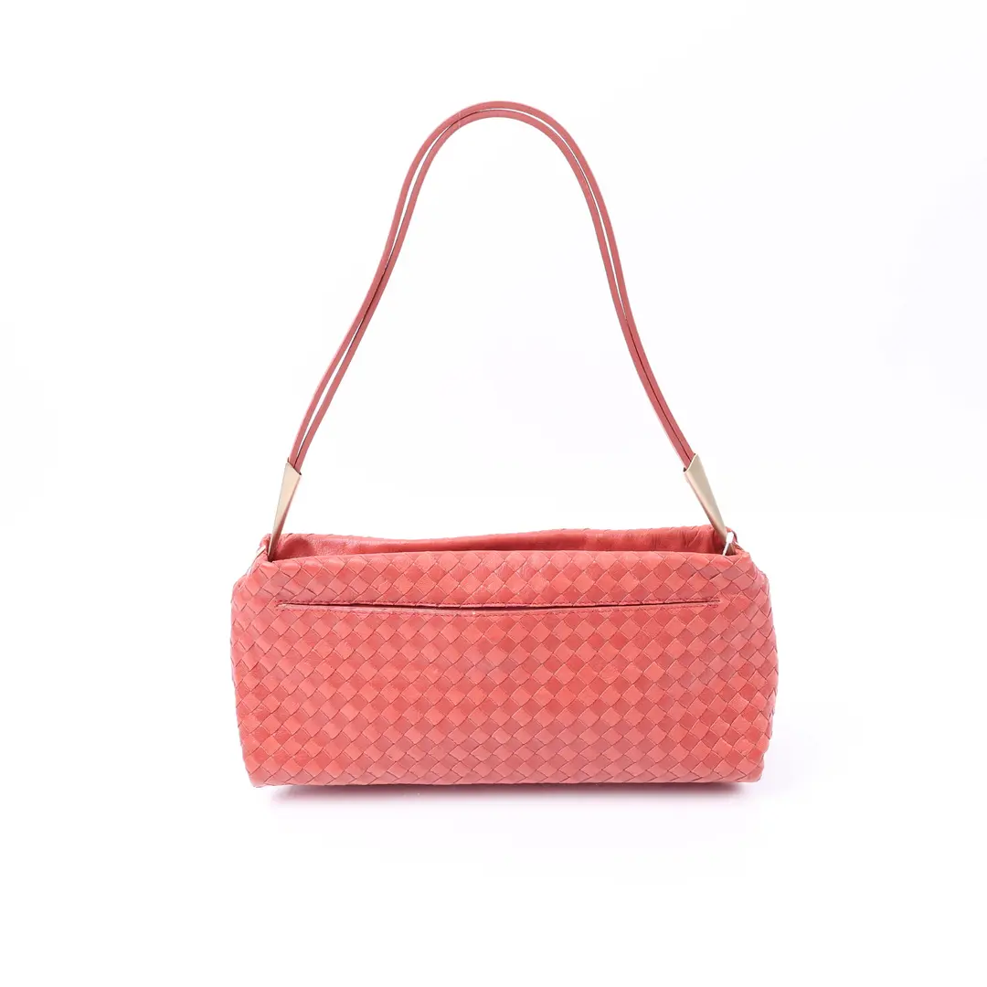 Bottega Veneta Intrecciato Red Leather Shoulder Bag
