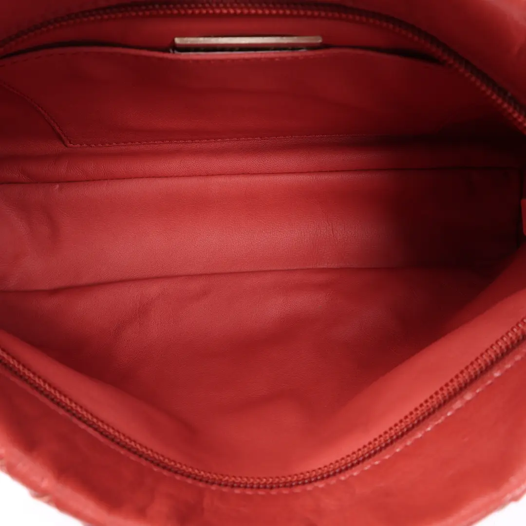Bottega Veneta Intrecciato Red Leather Shoulder Bag