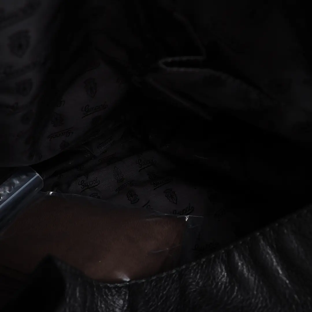 Gucci Charlotte Black Leather Hobo Bag