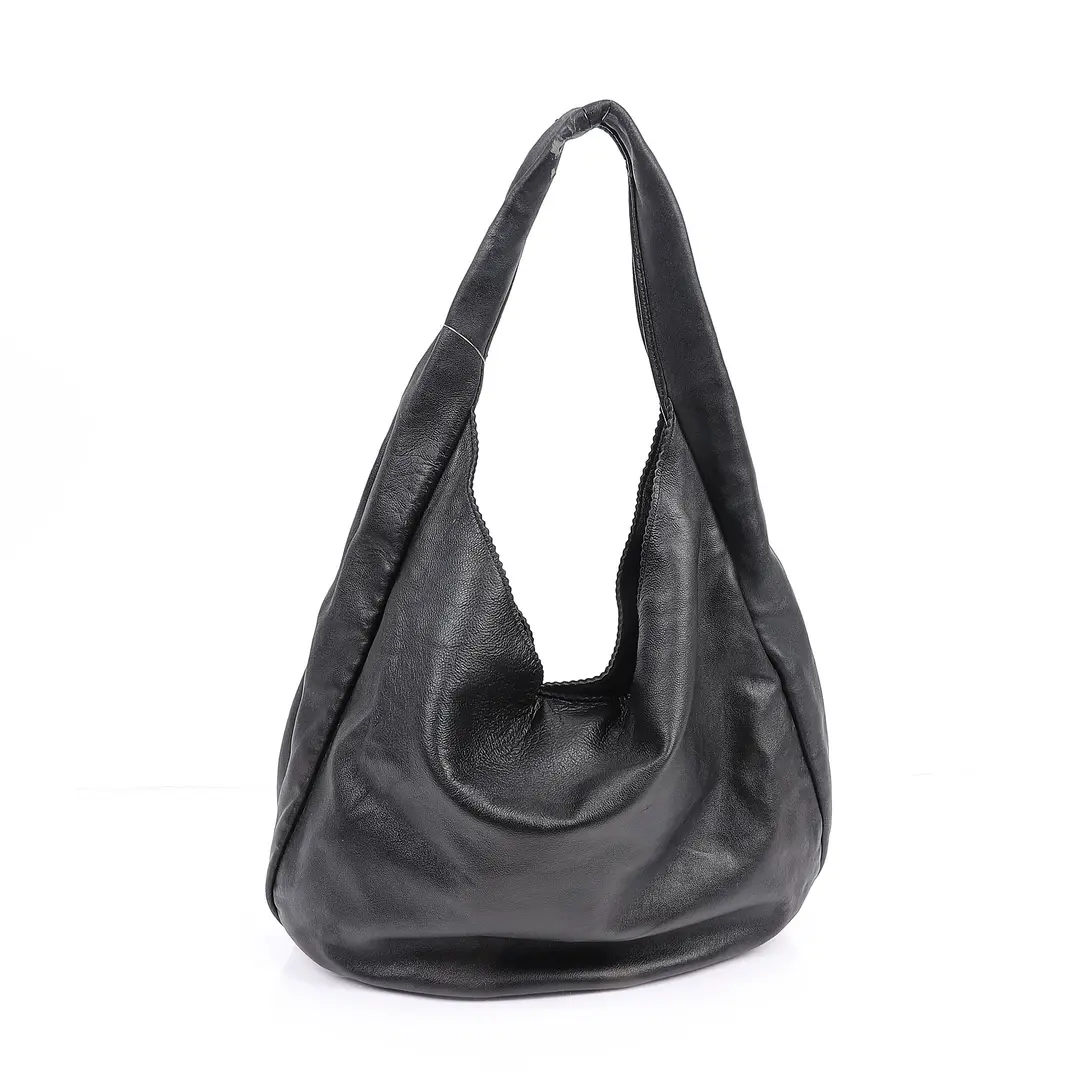 Loewe Nappa Hobo Black Leather Shoulder Bag