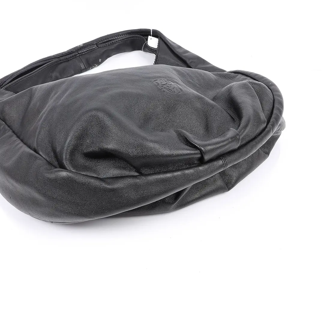 Loewe Nappa Hobo Black Leather Shoulder Bag