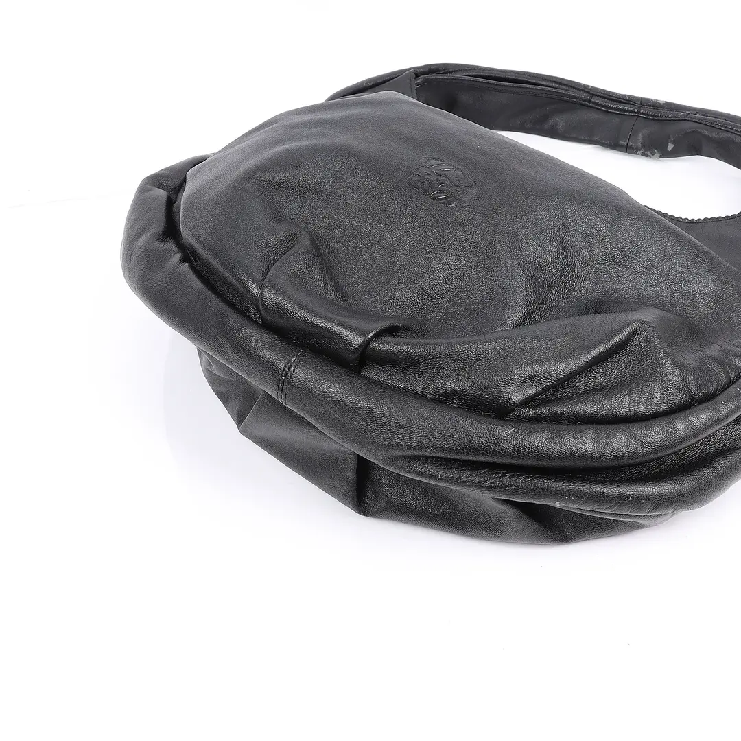 Loewe Nappa Hobo Black Leather Shoulder Bag