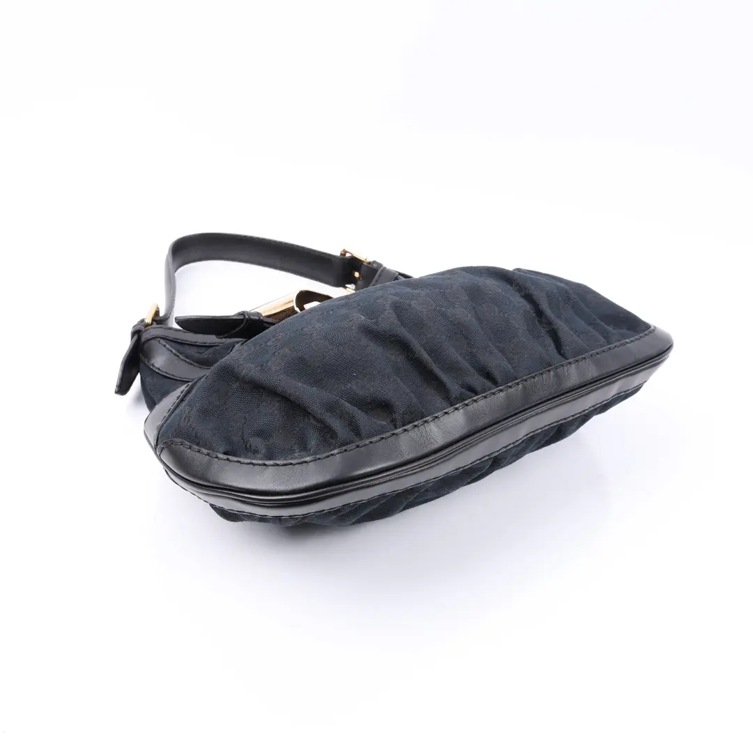 Gucci GG Canvas Bow Black Canvas Shoulder Bag