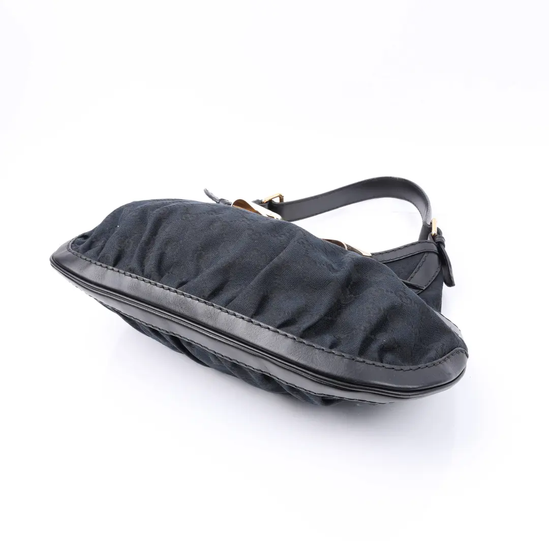 Gucci GG Canvas Bow Black Canvas Shoulder Bag