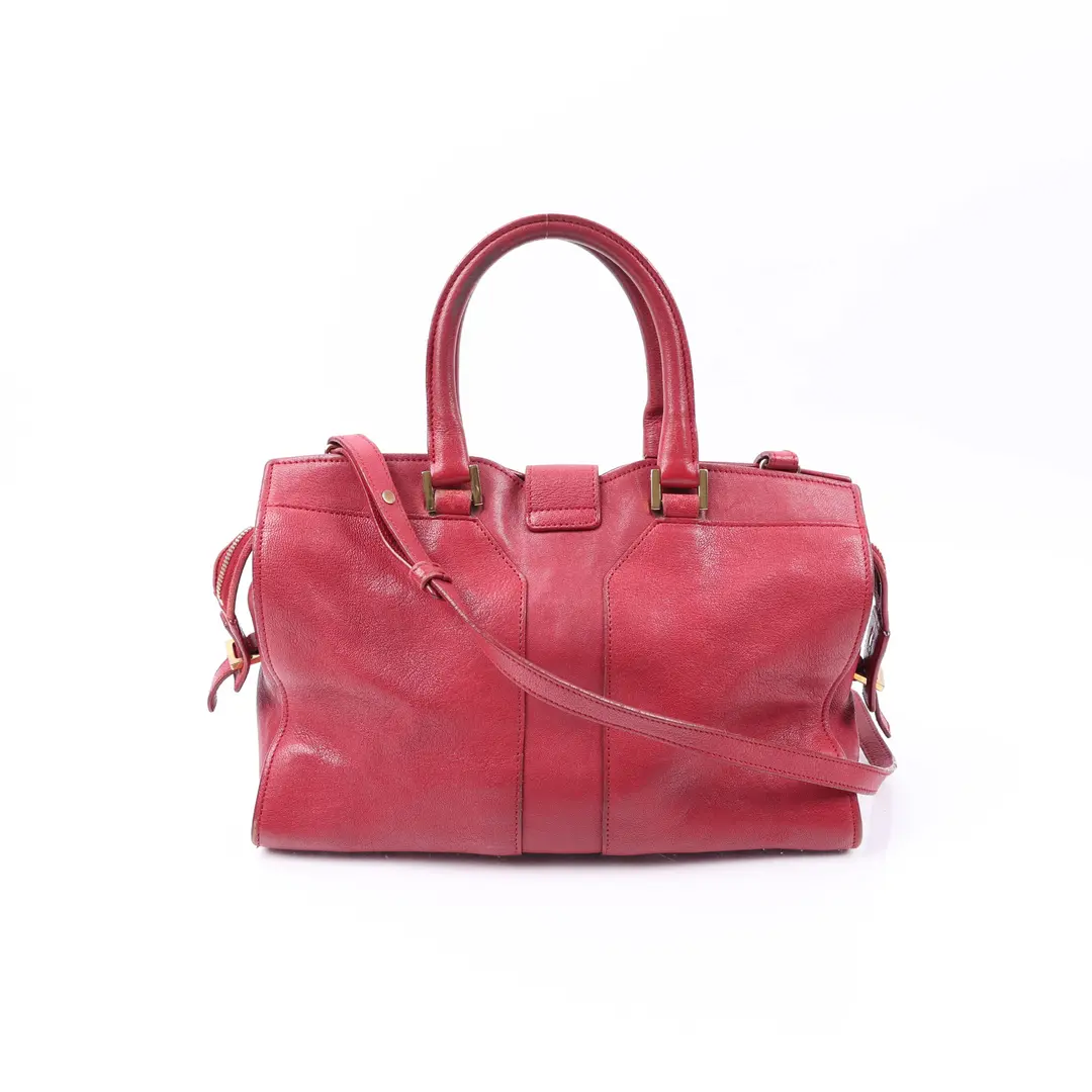 Saint Laurent Cabas Chyc Red Leather Handbag