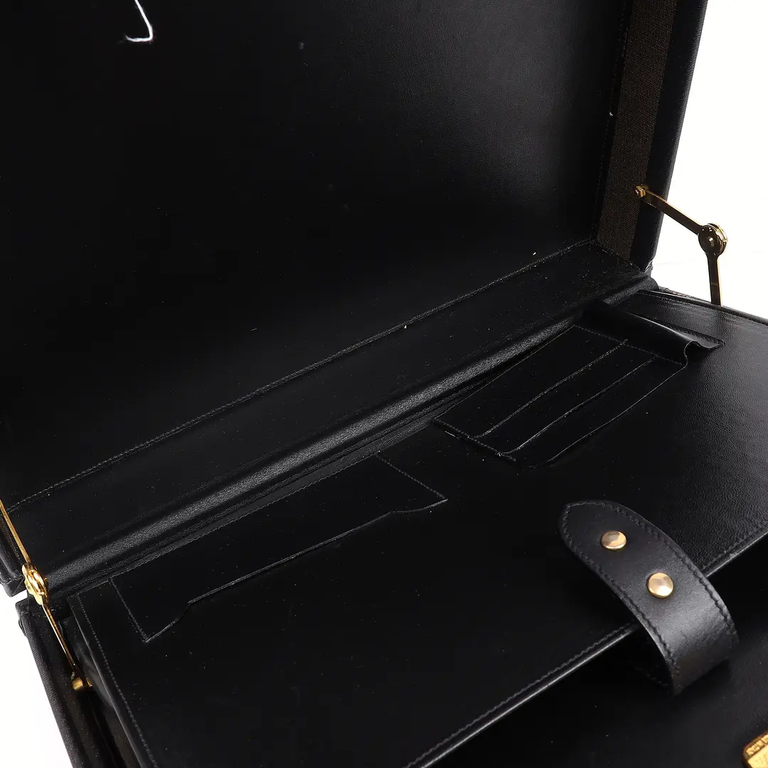 Fendi Pequin Brown Canvas Briefcase