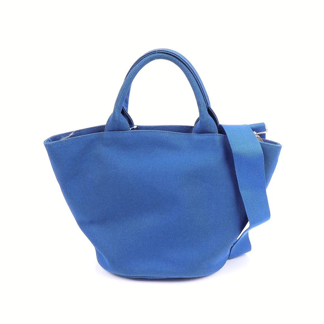 Prada Canapa Blue Canvas Tote Bag