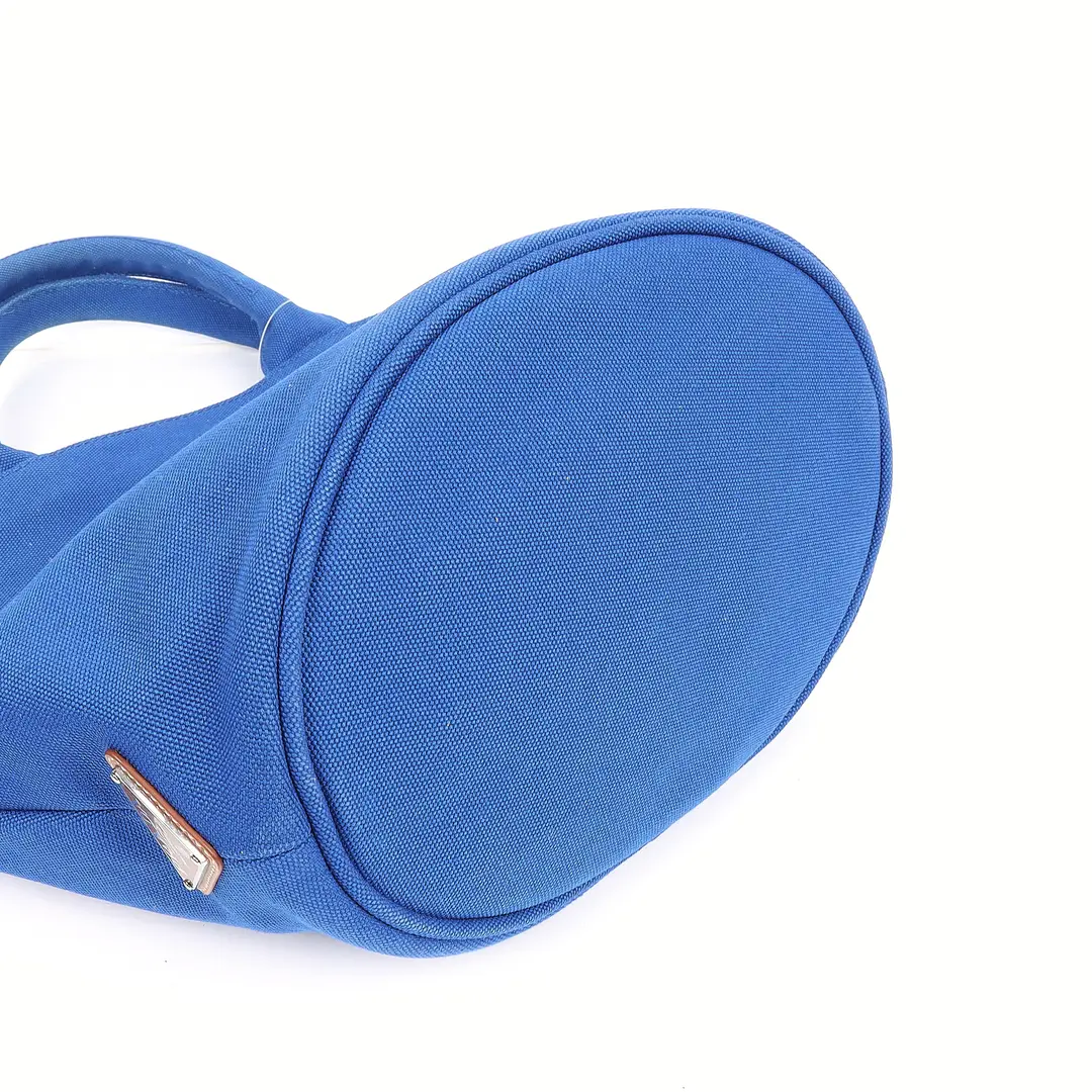 Prada Canapa Blue Canvas Tote Bag