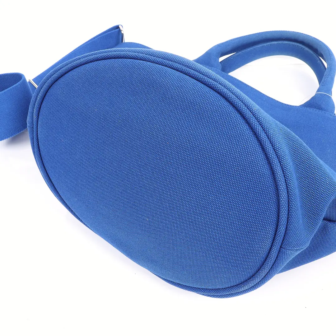 Prada Canapa Blue Canvas Tote Bag