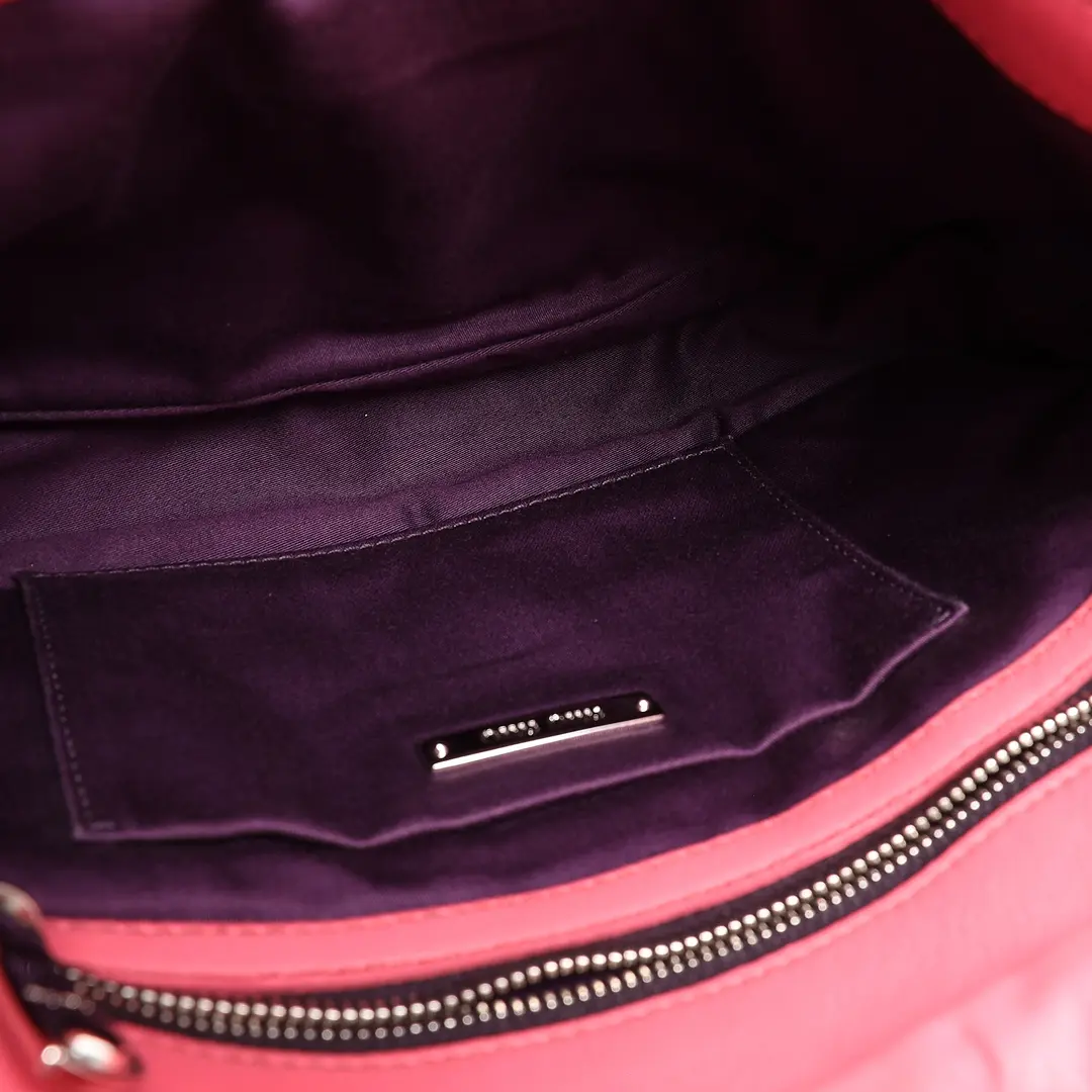 Miu Miu Matelasse Crystal Pink Leather Shoulder Bag