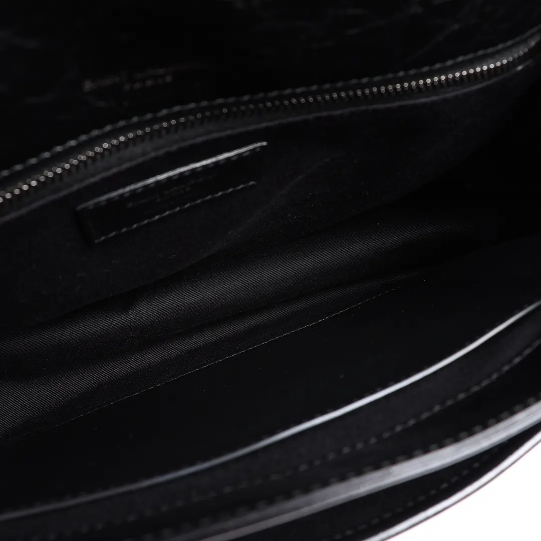 Saint Laurent Niki Black Crinkled Leather Shoulder Bag