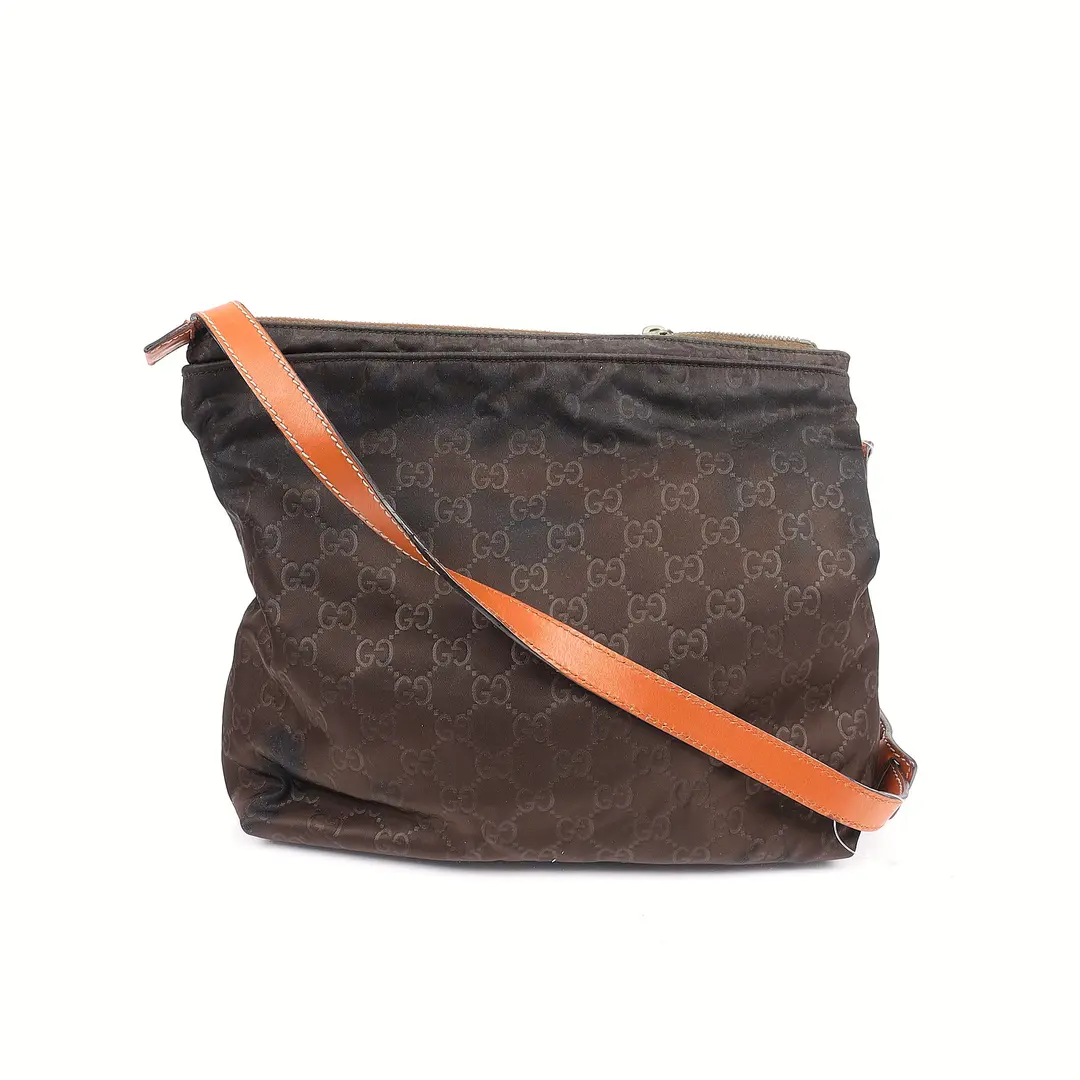 Gucci GG Nylon Brown Nylon Shoulder Bag