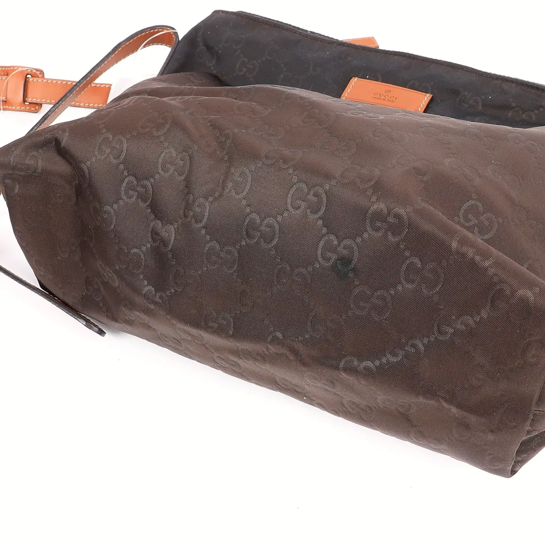 Gucci GG Nylon Brown Nylon Shoulder Bag