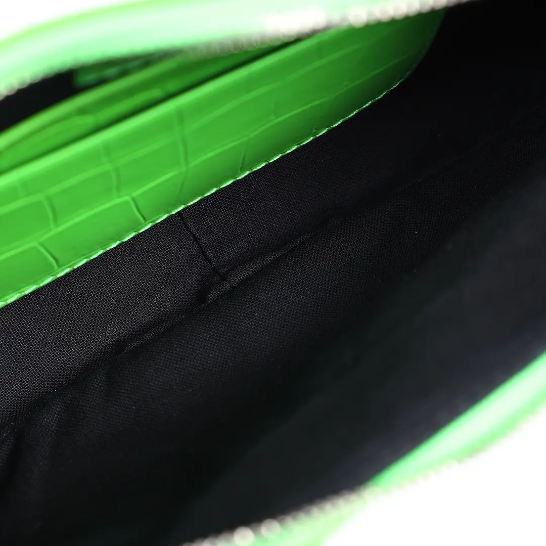 Balenciaga Le Cagole Green Croc Leather Shoulder Bag