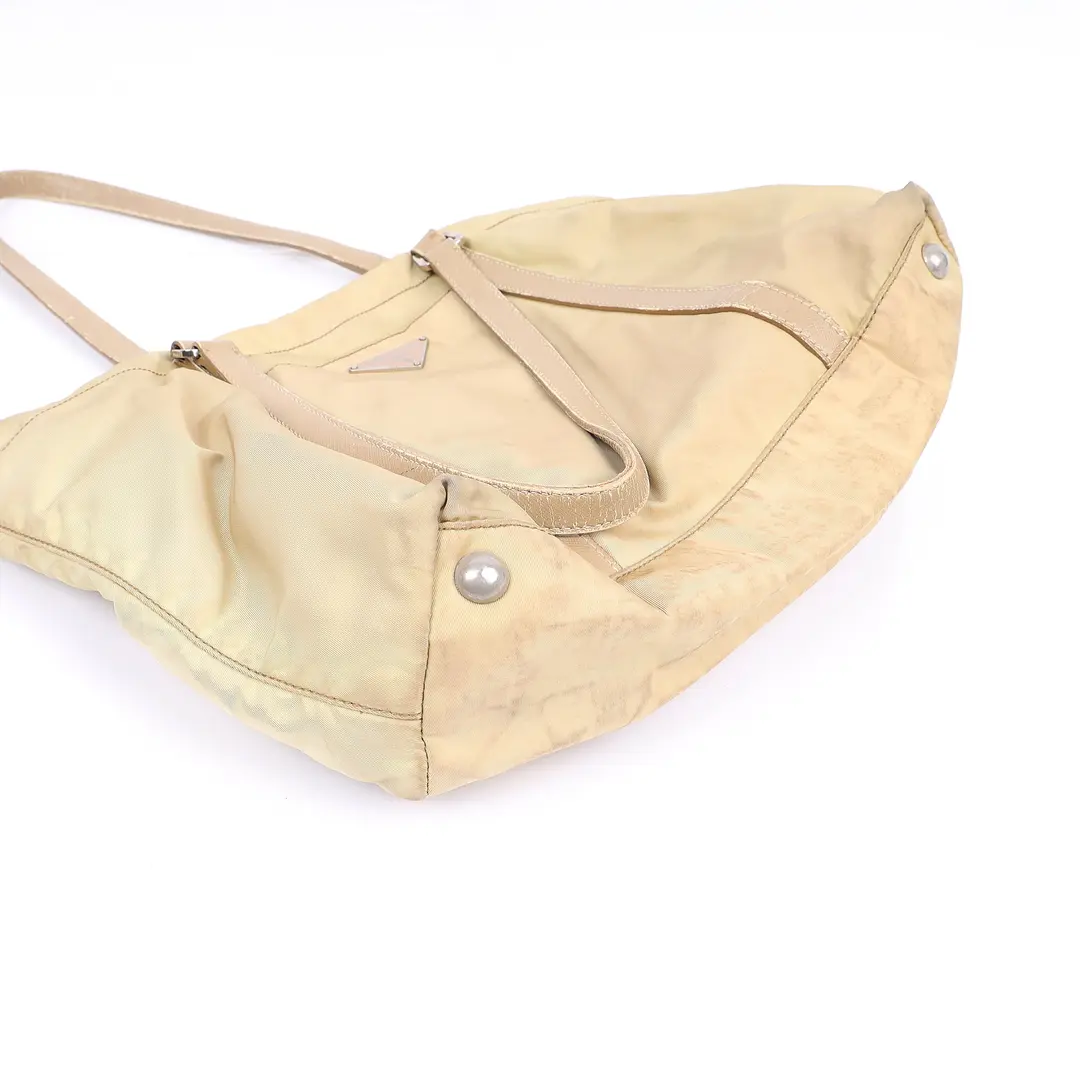 Prada Tessuto Beige Nylon Tote Bag