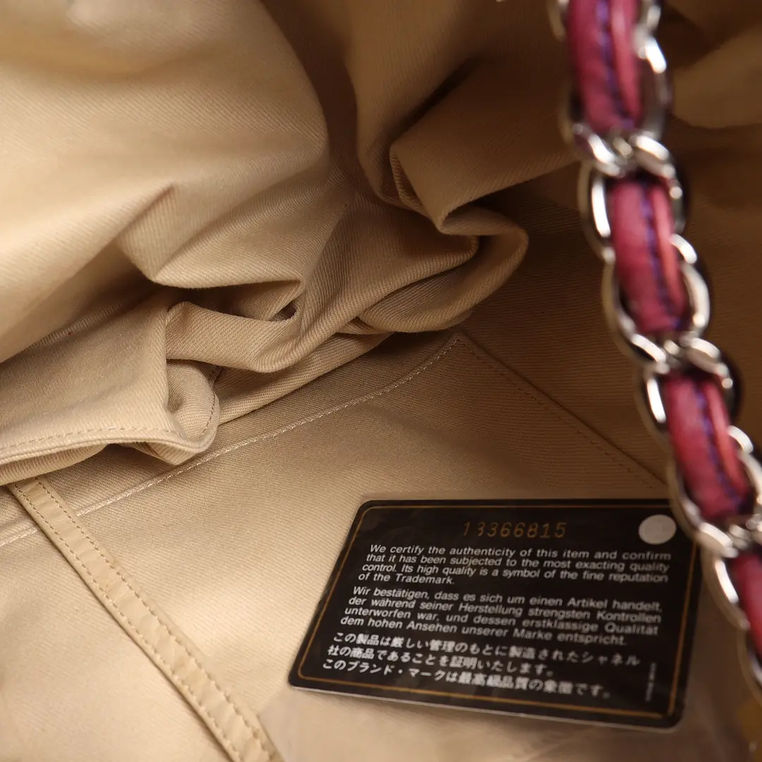 Chanel CC Accordion Burgundy Leather Shoulder Bag