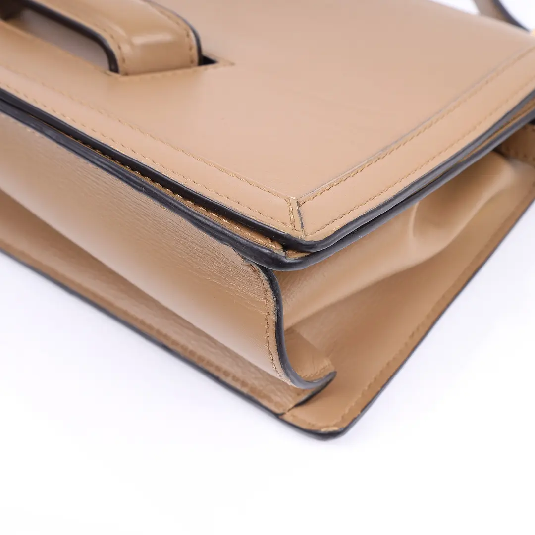 Loewe Barcelona Beige Leather Shoulder Bag