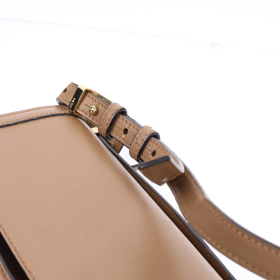 Loewe Barcelona Beige Leather Shoulder Bag
