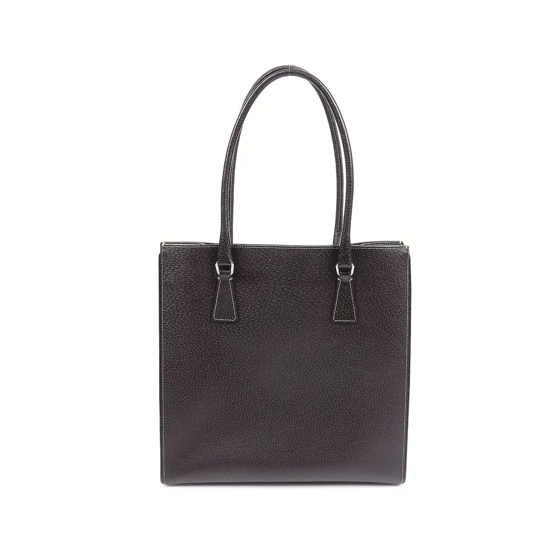Prada Vitello Phenix Brown Leather Tote Bag