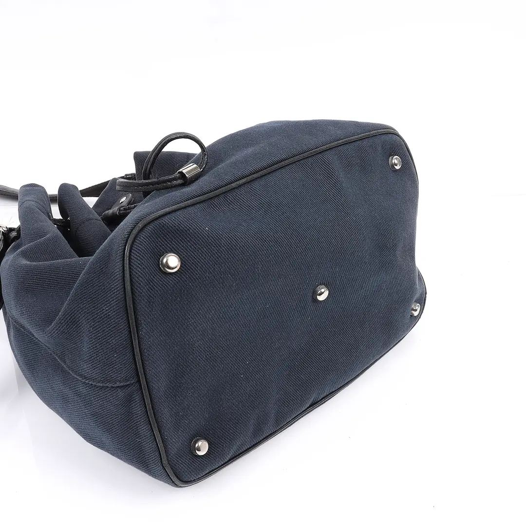 Yves Saint Laurent Kahala Blue Canvas Shoulder Bag