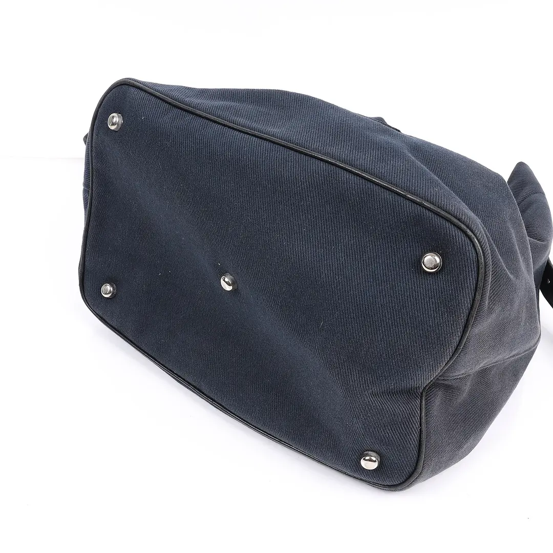 Yves Saint Laurent Kahala Blue Canvas Shoulder Bag