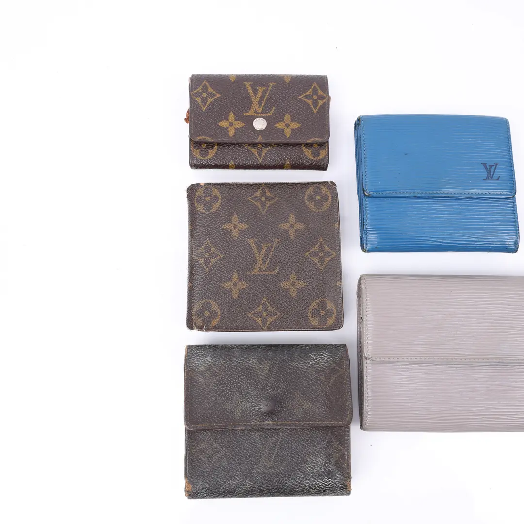 Louis Vuitton Small Leather Goods Brown Canvas Leather Set
