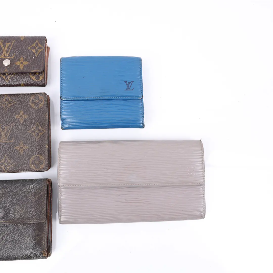 Louis Vuitton Small Leather Goods Brown Canvas Leather Set