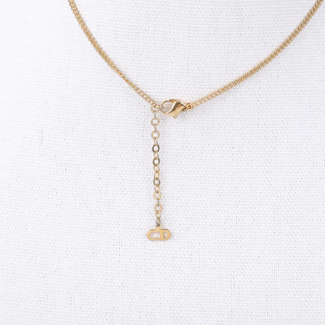 Dior CD Logo Gold Metal Necklace