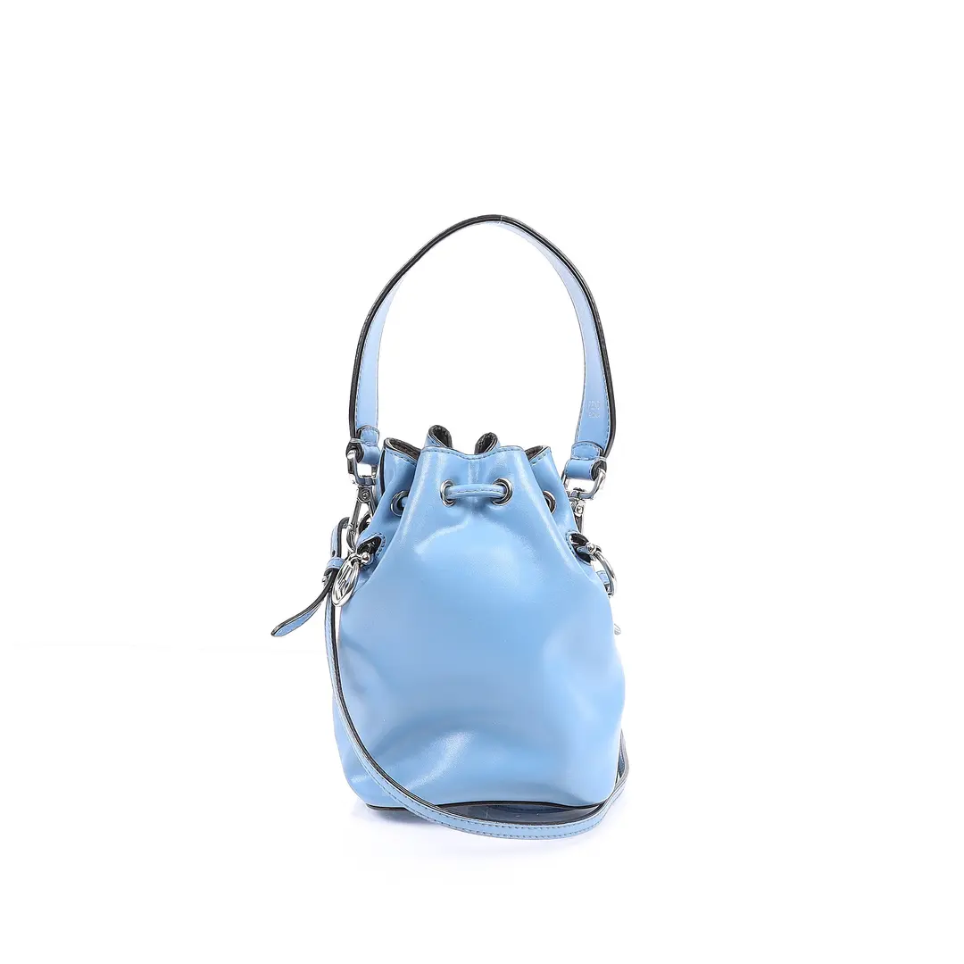 Fendi Mon Tresor Blue Leather Mini Bucket Bag