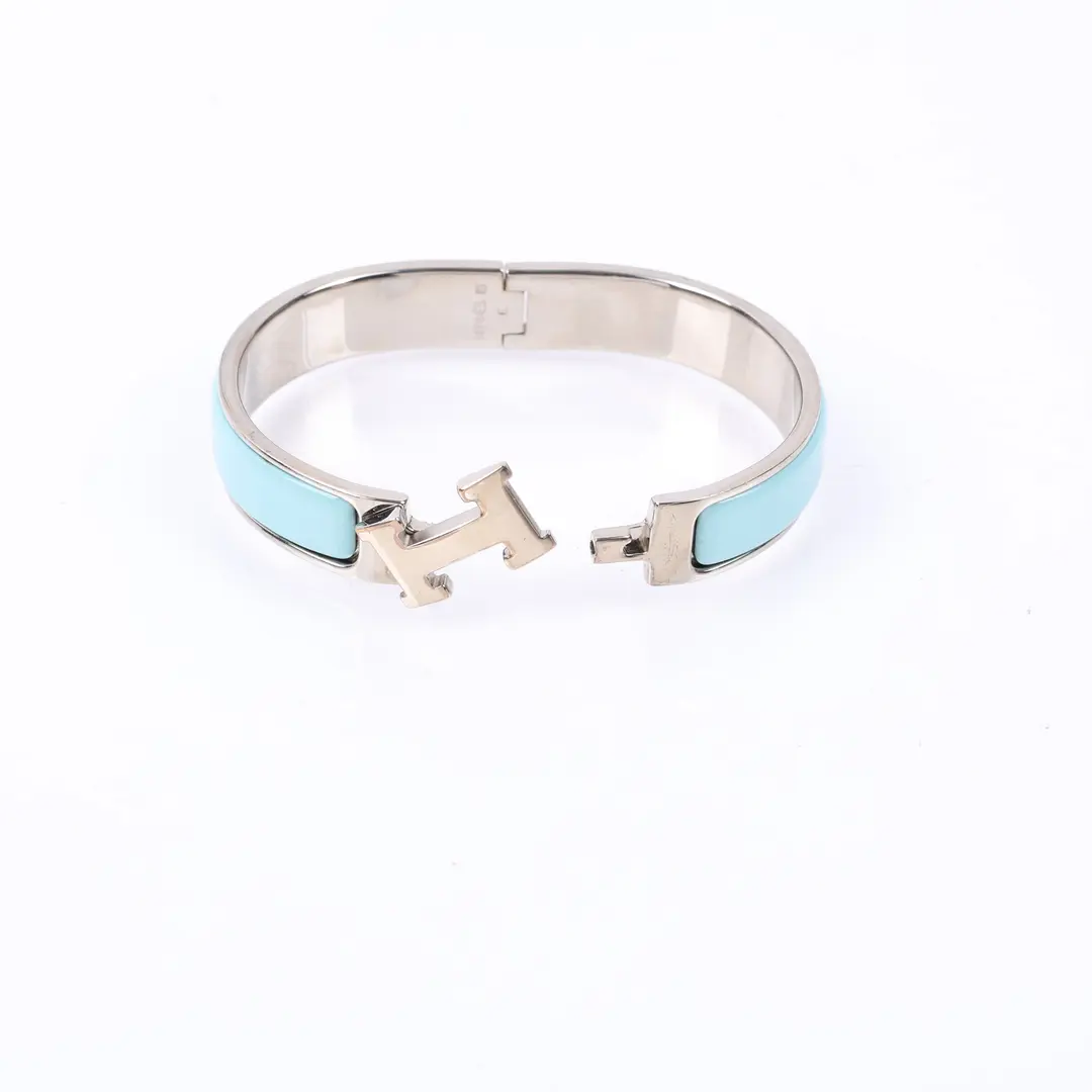 Hermes Clic H Blue Enamel Bracelet