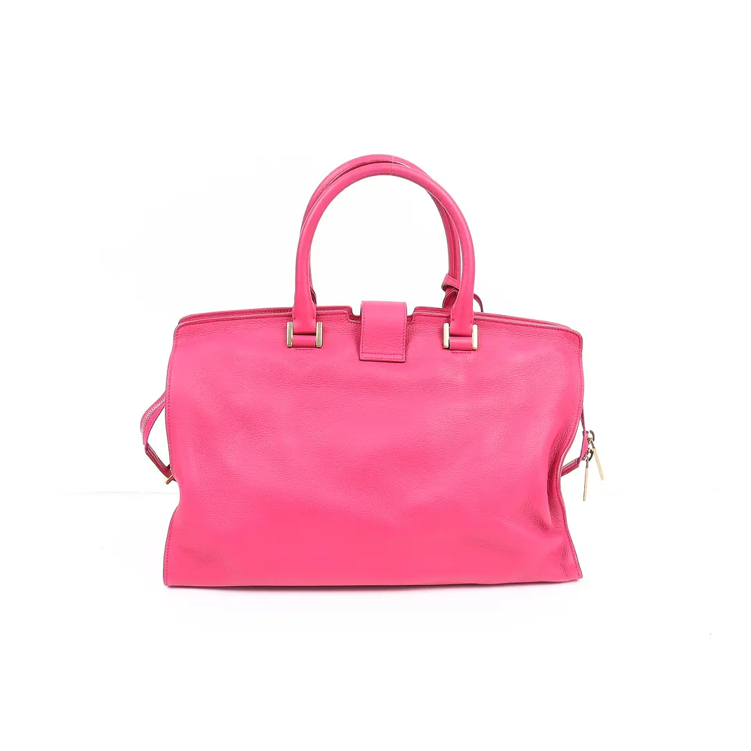 Saint Laurent Cabas Y Pink Leather Handbag