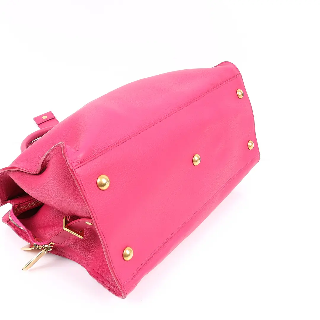 Saint Laurent Cabas Y Pink Leather Handbag
