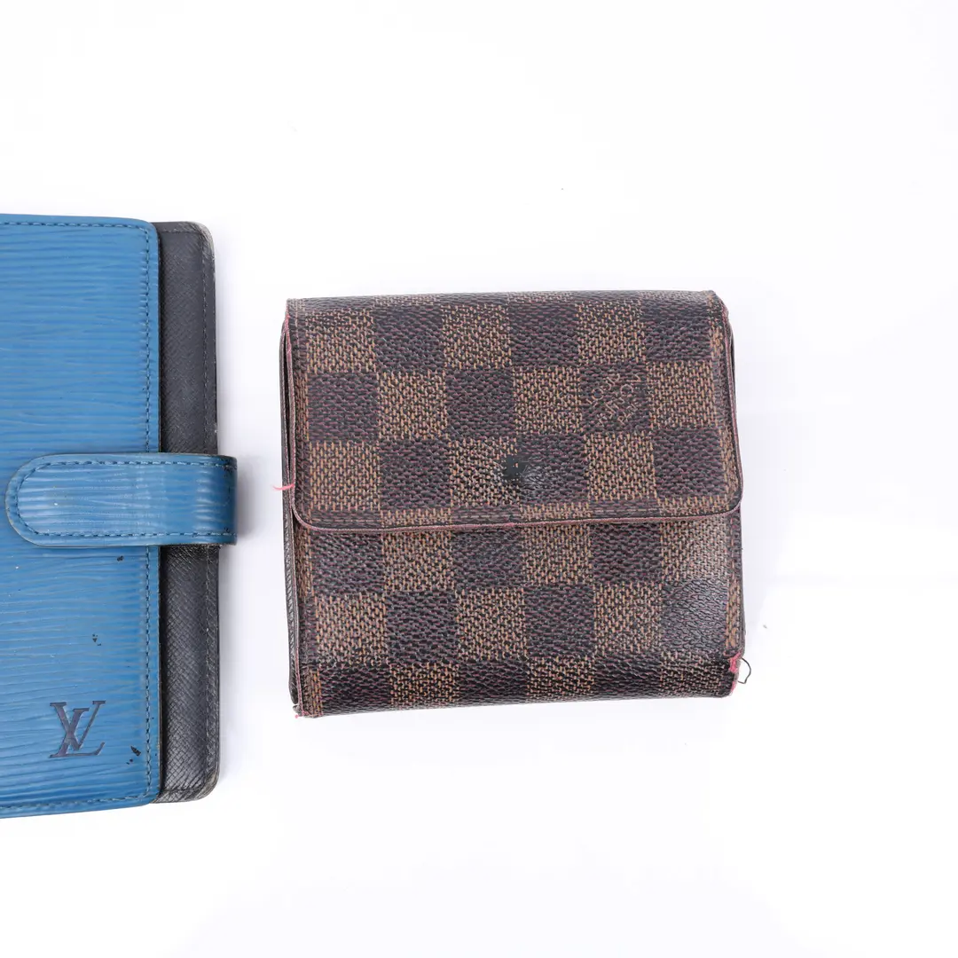 Louis Vuitton Agenda and Wallet Blue Brown Epi Damier Set