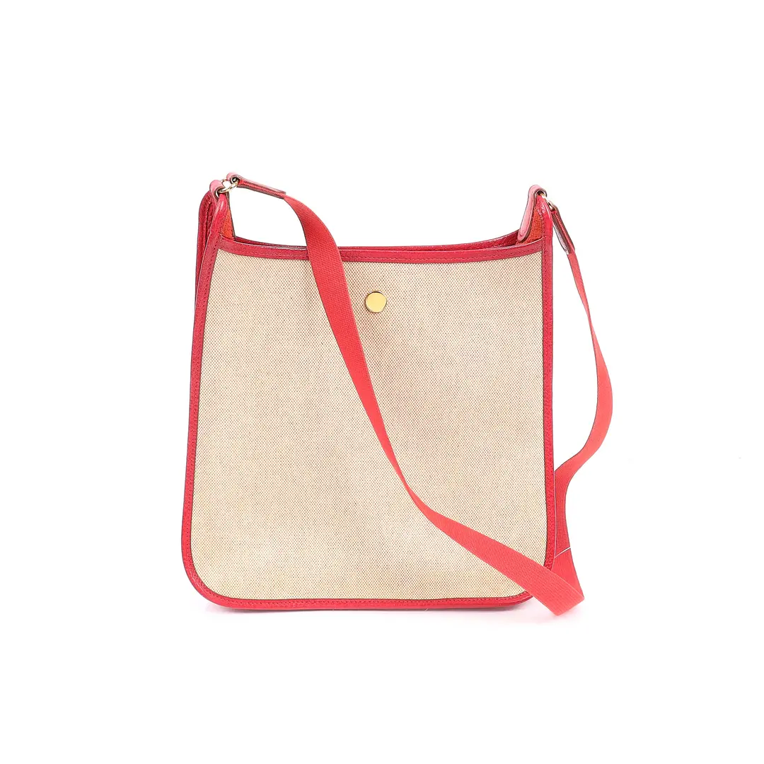 Hermes Vespa Red Canvas Shoulder Bag