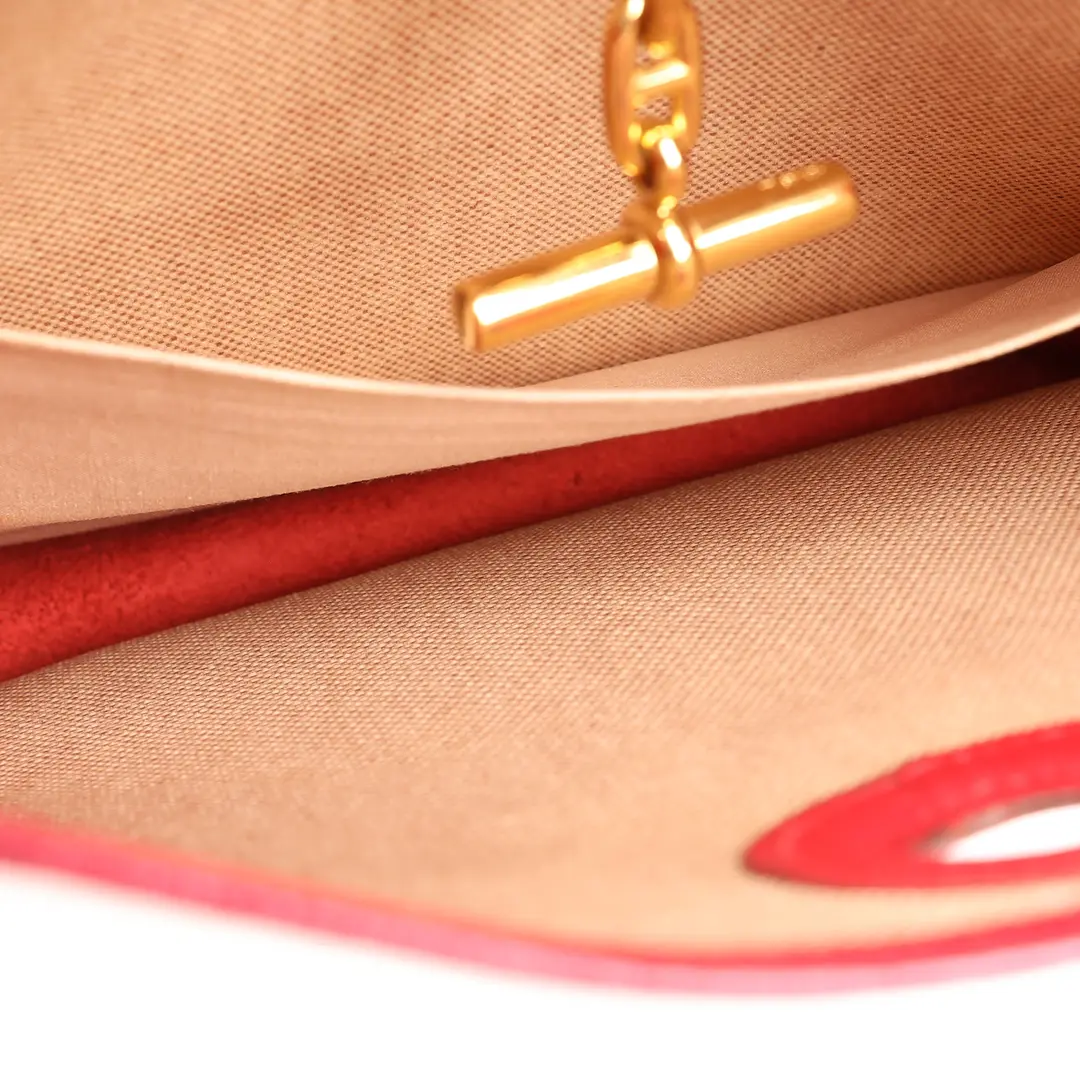Hermes Vespa Red Canvas Shoulder Bag
