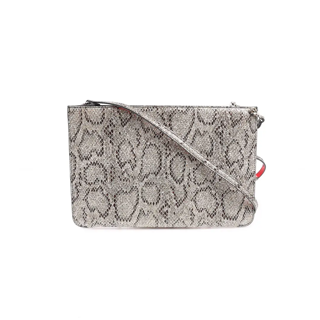 Christian Louboutin Loubiclutch Gold Leather Clutch Bag