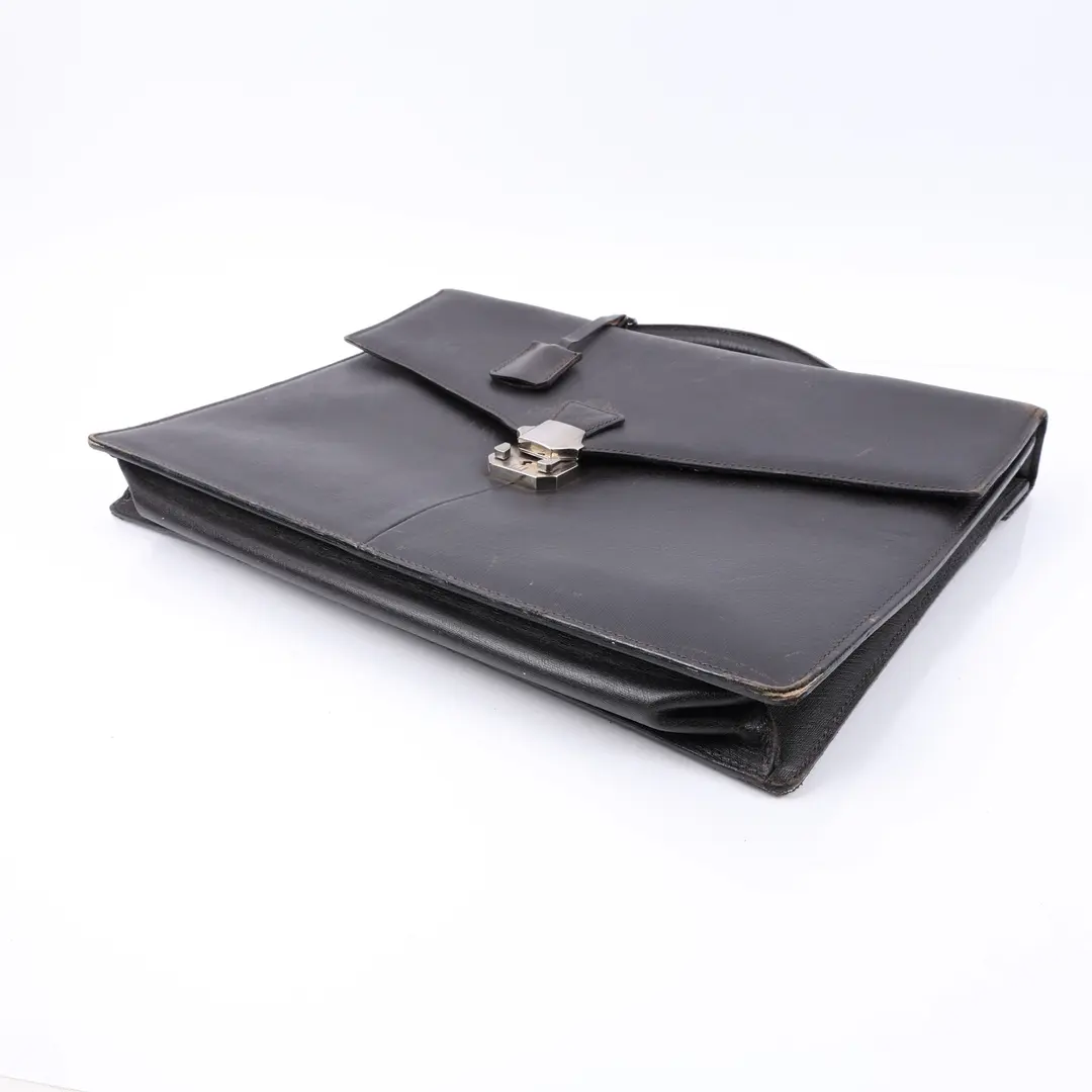 Dunhill Lock Black Leather Briefcase