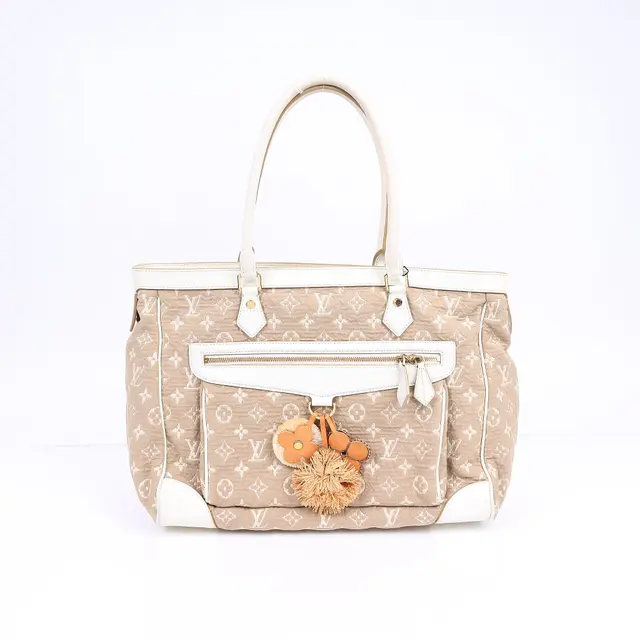 Louis Vuitton Monogram Sabia Cabas Beige Canvas MM Tote Bag
