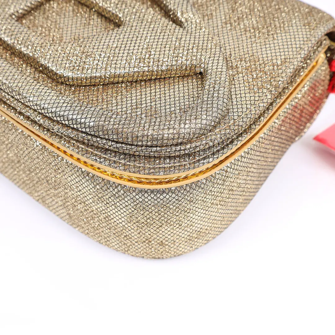 Diesel 1DR Gold Glitter Shoulder Bag