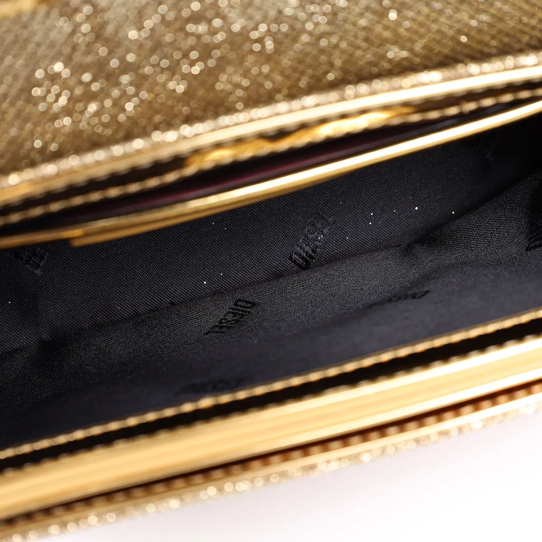 Diesel 1DR Gold Glitter Shoulder Bag