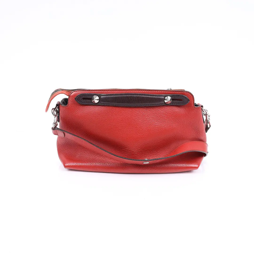 Fendi By The Way Red Leather Shoulder Bag