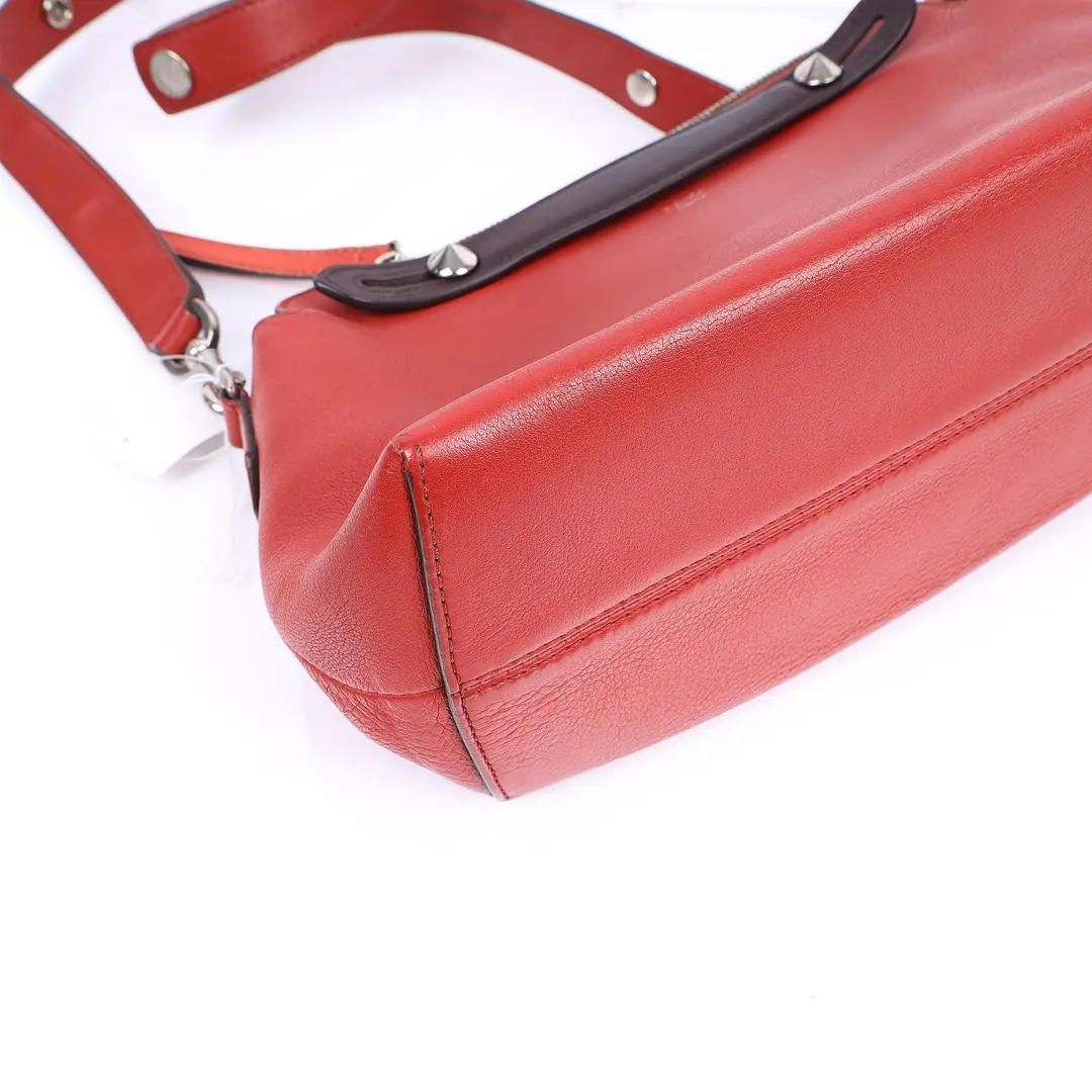 Fendi By The Way Red Leather Shoulder Bag