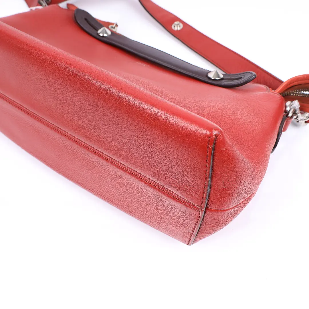 Fendi By The Way Red Leather Shoulder Bag