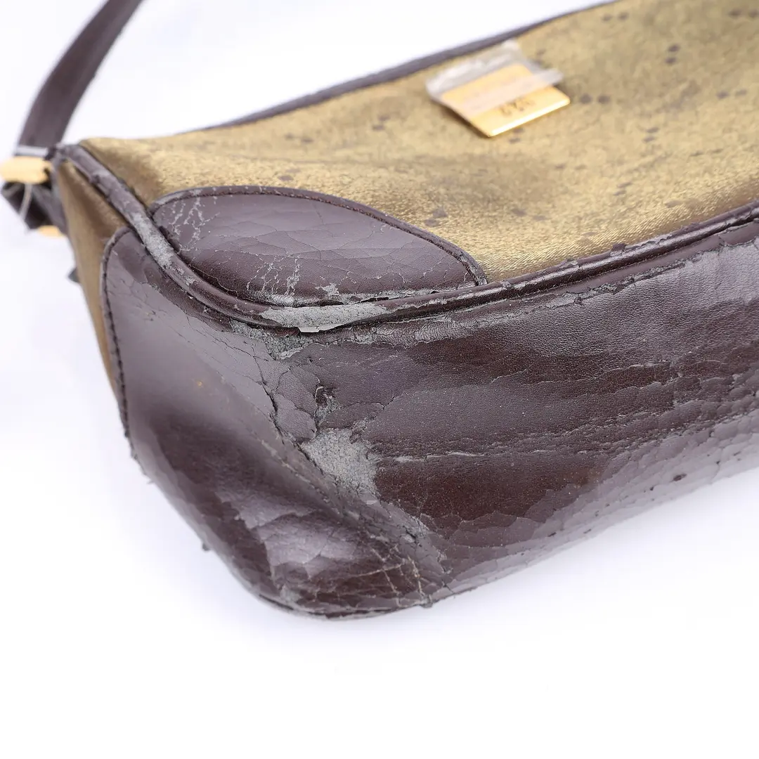 MCM Monogram Brown Canvas Pochette Shoulder Bag