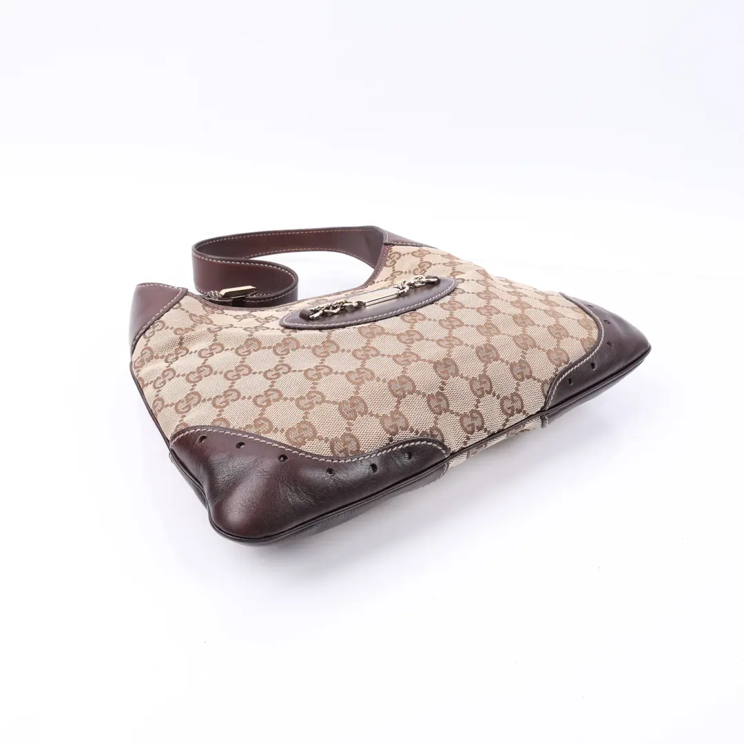 Gucci Horsebit Brown GG Canvas Shoulder Bag