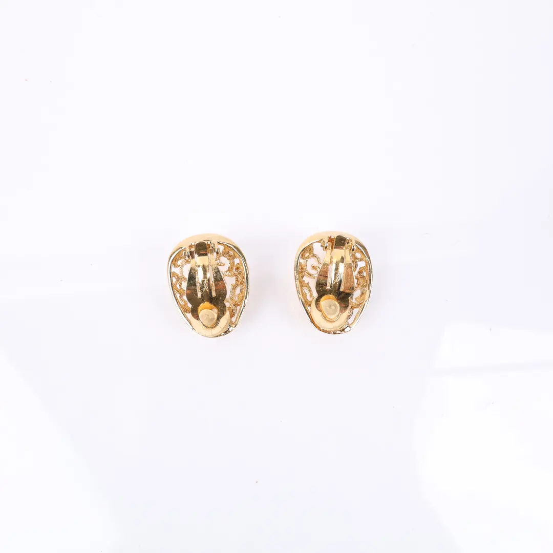 Yves Saint Laurent Vintage Filigree Gold Metal Earring