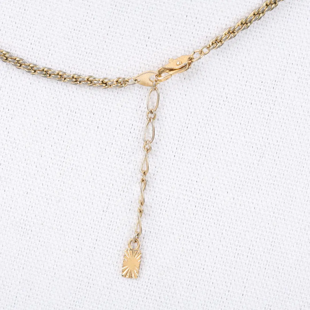 Vintage Filigree Teardrop Gold Metal Necklace
