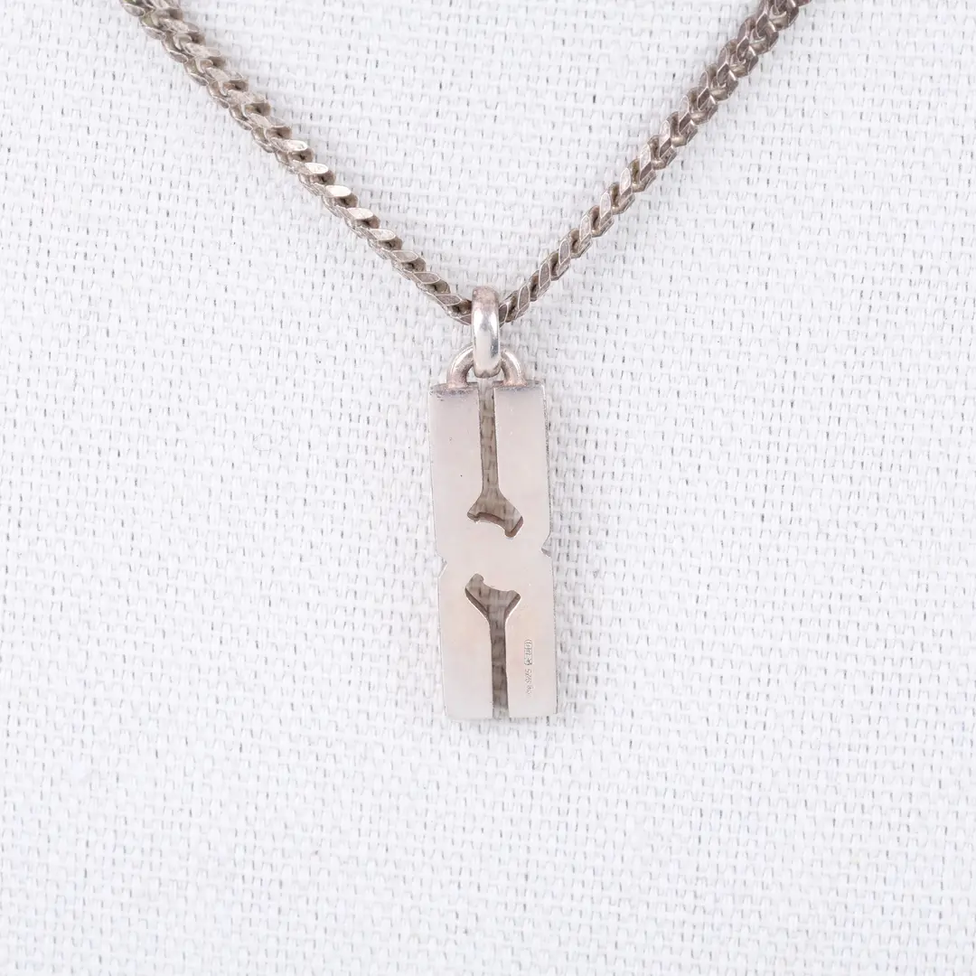 Gucci Cut-Out G Bar Silver Sterling Silver Necklace