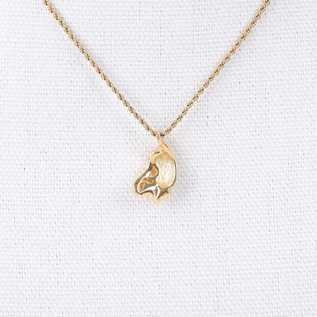 Christian Dior Vintage Rhinestone Leaf Gold Gold Plated Necklace